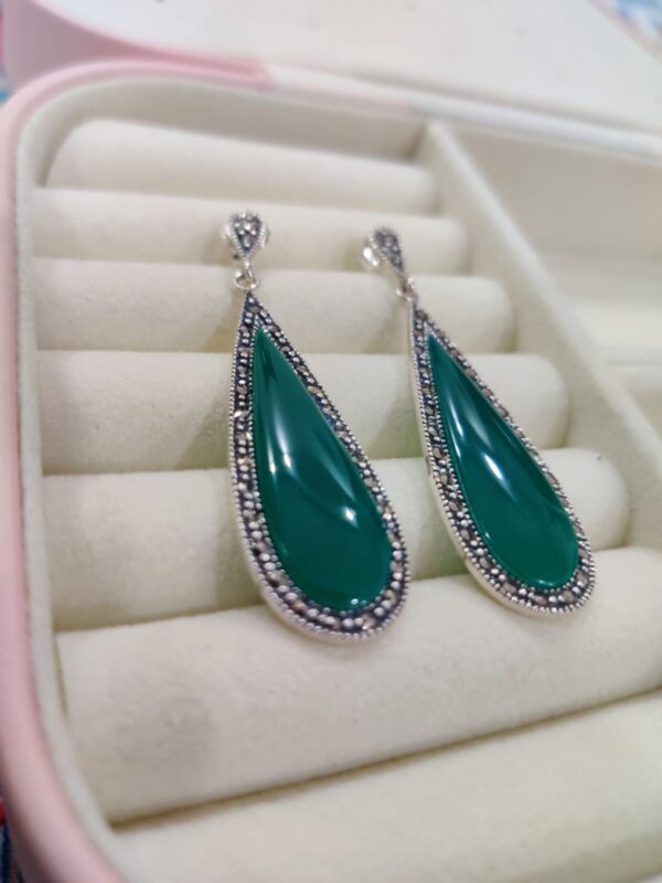 Dangler-earring-green