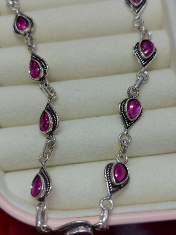 Sterling-silver-pink-oxidized-silver-anklet