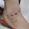 Sterling-silver-pink-oxidized-silver-anklet